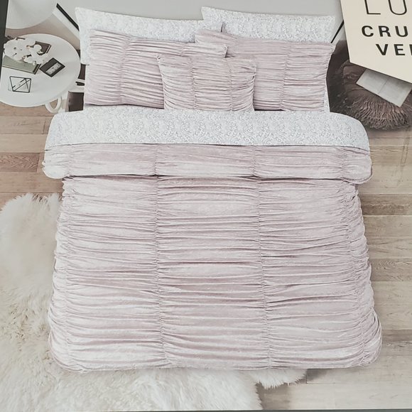 Rachel Zoe Luxe Crushed Velvet Duvet Cover Set